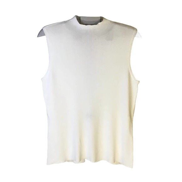 Tahari Tops - Tahari Women’s Sleeveless White Shirt Size L NWT